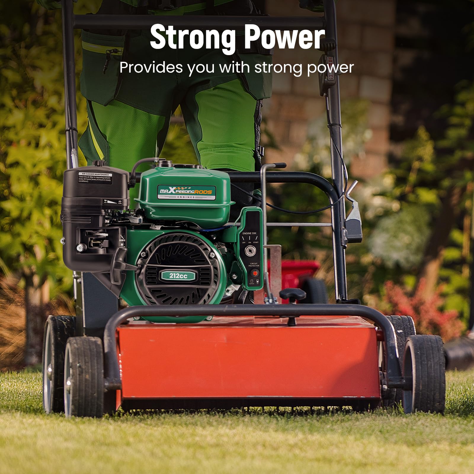 maXpeedingrods log splitter-ready engine for heavy yard tasks.