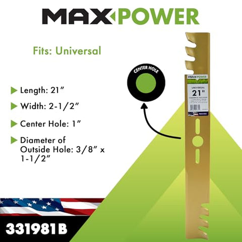 MaxPower blade with cover washer for secure installation.