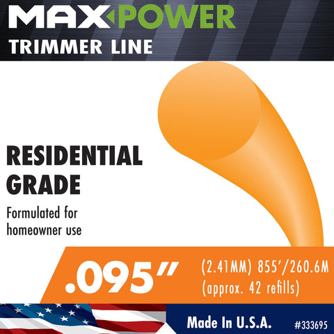 MaxPower 333695 trimmer line 855 feet length on spool for fewer refills