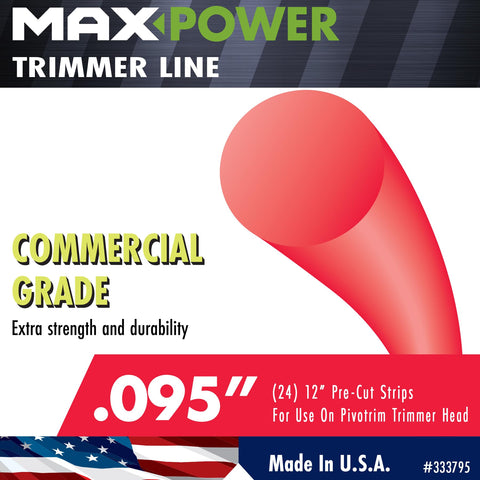 Close-up of MaxPower 333795 strip with .095in diameter for strong cuts.