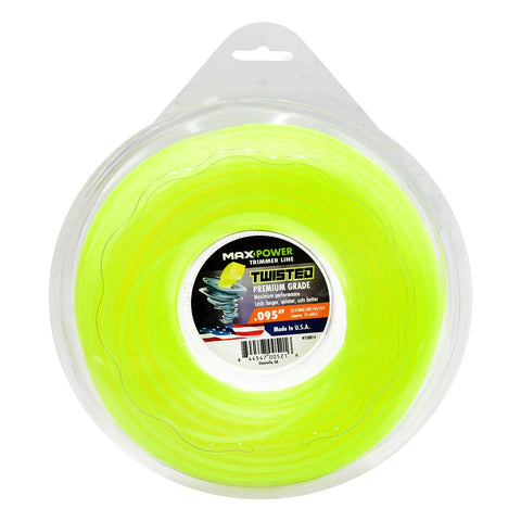 MaxPower 338814 twisted trimmer line spool in optic yellow for durable lawn trimming