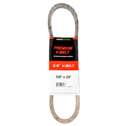 MaxPower 347574 Kevlar belt close-up in rugged outdoor setup for heavy-duty equipment