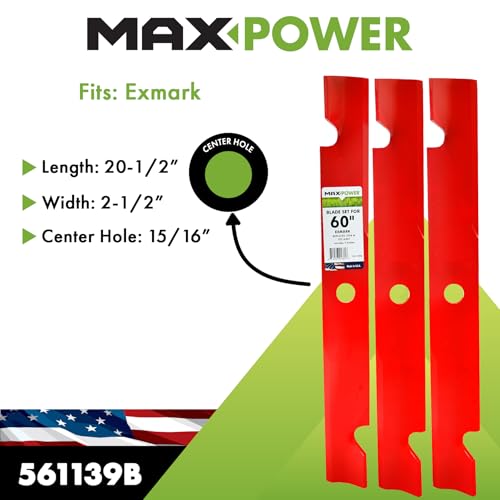 Exmark-compatibility ensured by MaxPower 561139B for reliable 60-inch mowing.