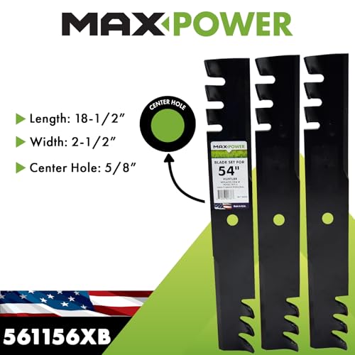MaxPower 561156XB replacement blades compatible with Hustler OEM numbers