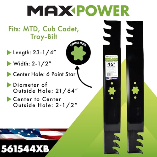 MaxPower blades with sharpened teeth provide a precise cut during mowing