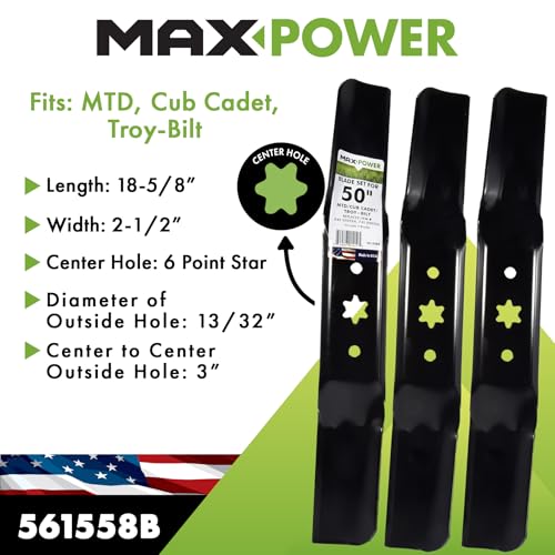 MaxPower blade-set for 50in lawn tractors ensuring reliable replacements