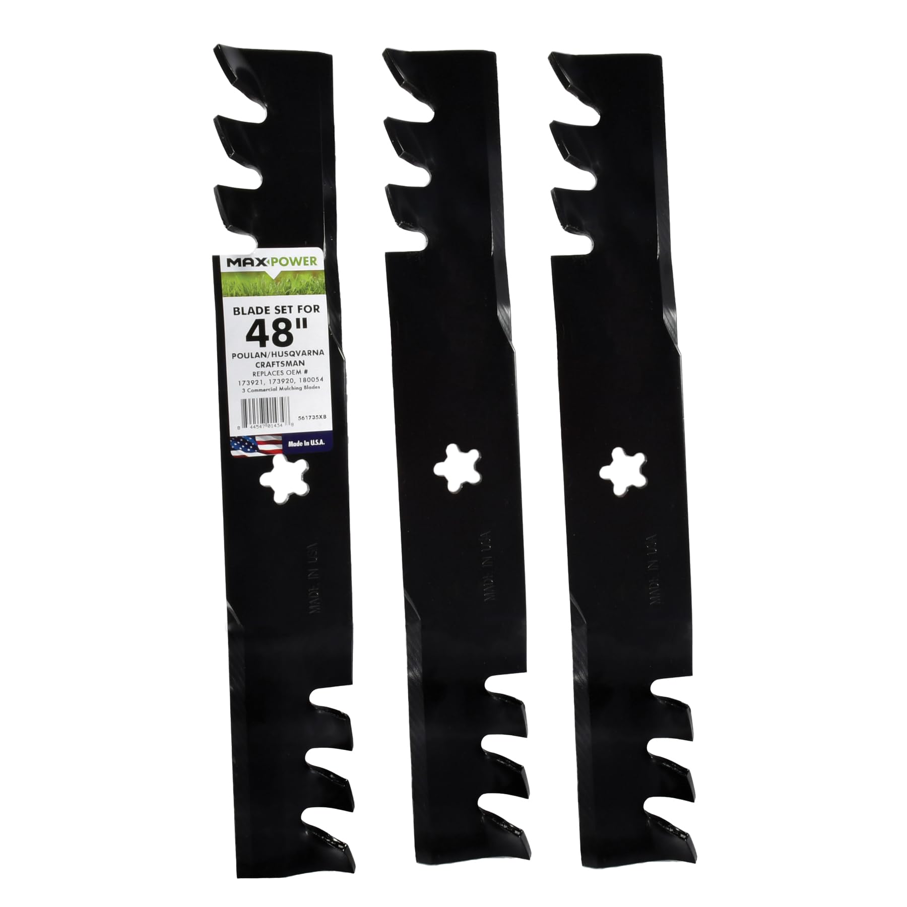 MaxPower 561735XB three-blade mulching set for 48-inch mowers