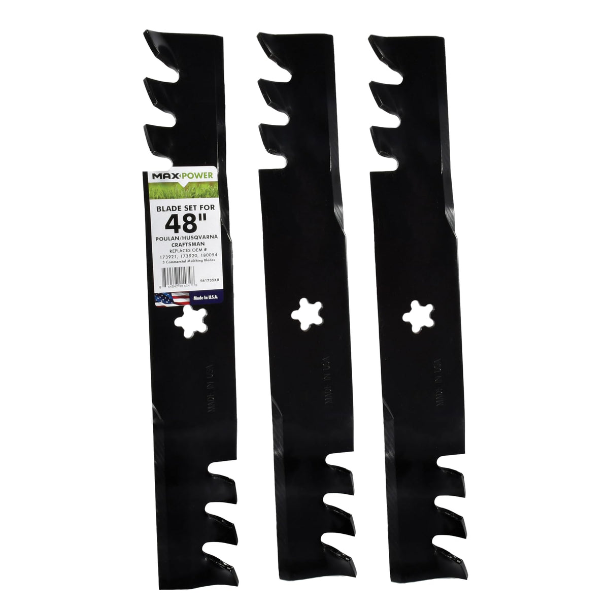 MaxPower 561735XB three-blade mulching set for 48-inch mowers