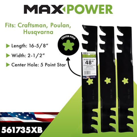MaxPower replacement blades for OEM 173921 and 532173921