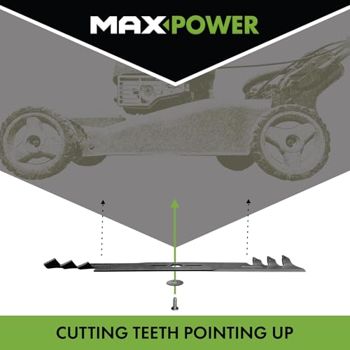 MaxPower 561738XB centrifugal air lift for even mulch distribution