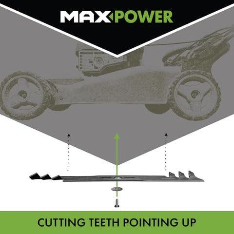MaxPower 561738XB centrifugal air lift for even mulch distribution
