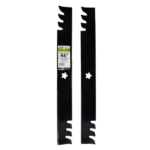 MaxPower 561739XB mulching blades in package for 46-inch mowers.
