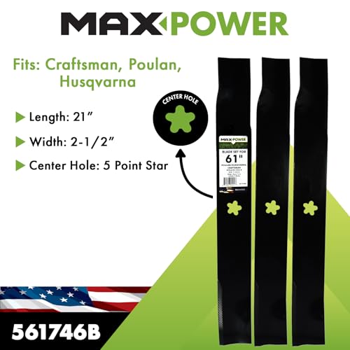 MaxPower 561746B USA-made steel blades offer durable performance.