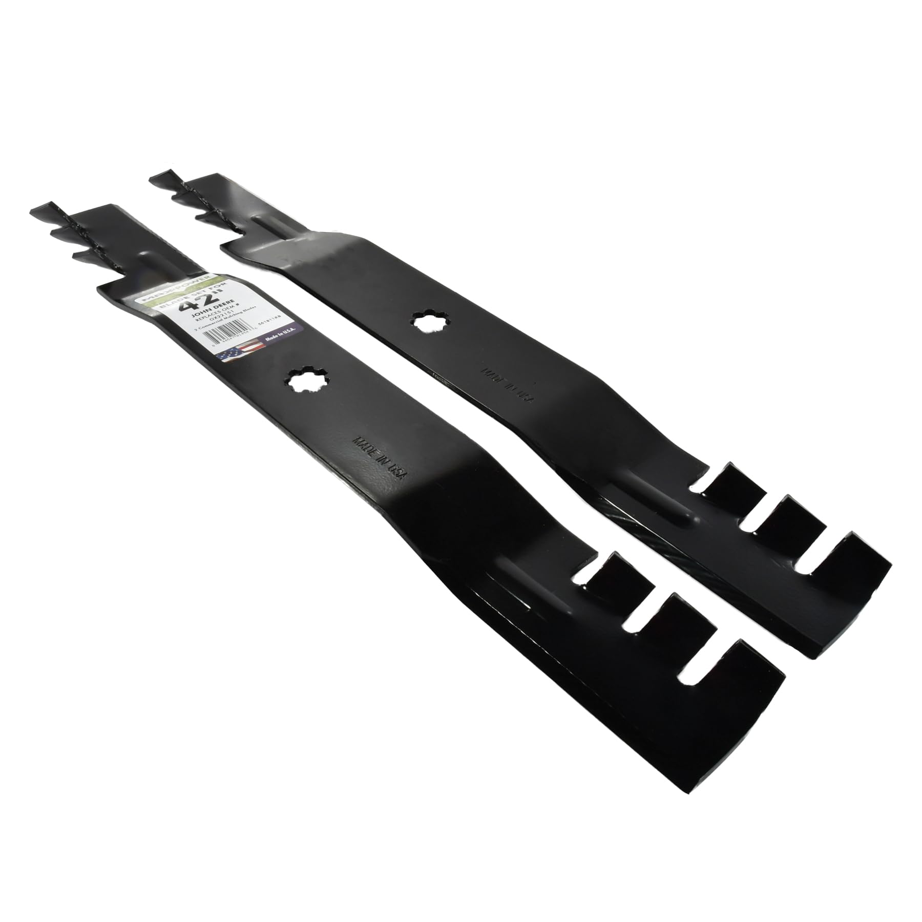 Designed for 42 inch cut machines and John Deere riders.