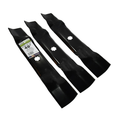 MaxPower 561812B compatibility with 48-inch John Deere mowers.