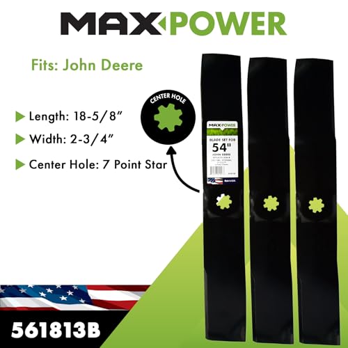 Close-up of seven-point star center hole on a MaxPower blade for secure fit