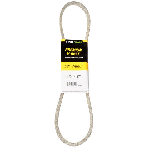MaxPower half-inch by 37-inch Kevlar belt in front view for heavy-duty outdoor use