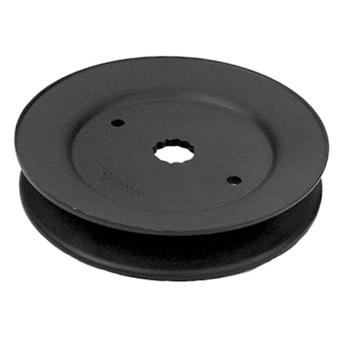 MaxPower 332512B spindle pulley closeup highlighting durable build for reliable mower performance