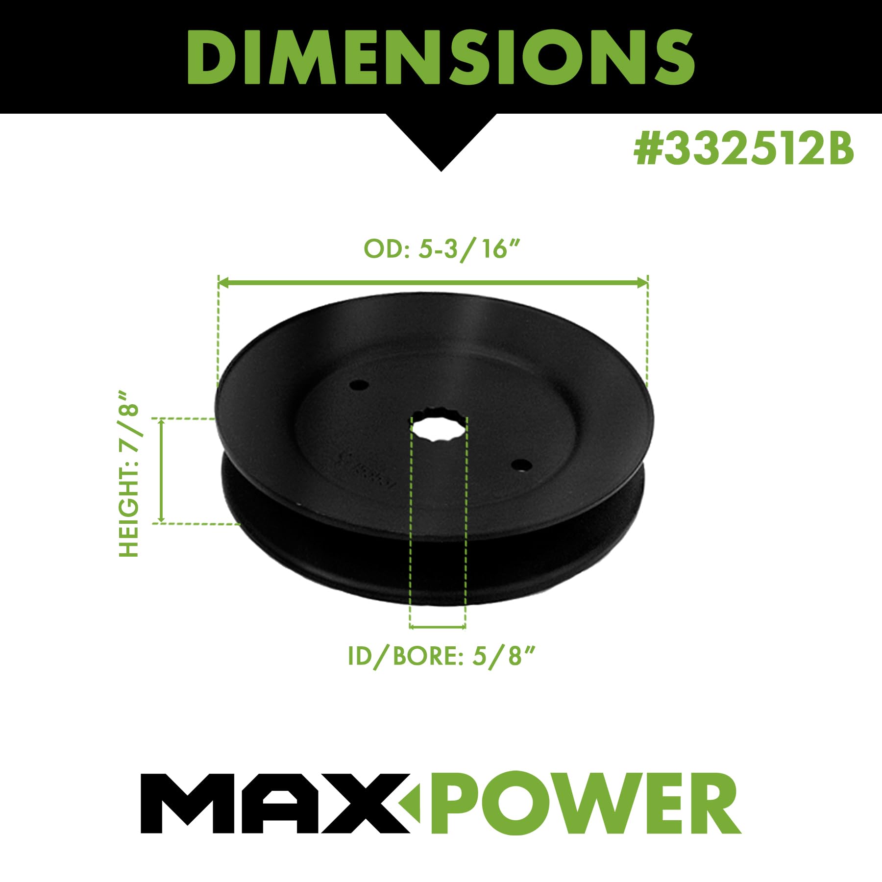 MaxPower spindle pulley compatibility for 42 inch decks ensures simple replacement