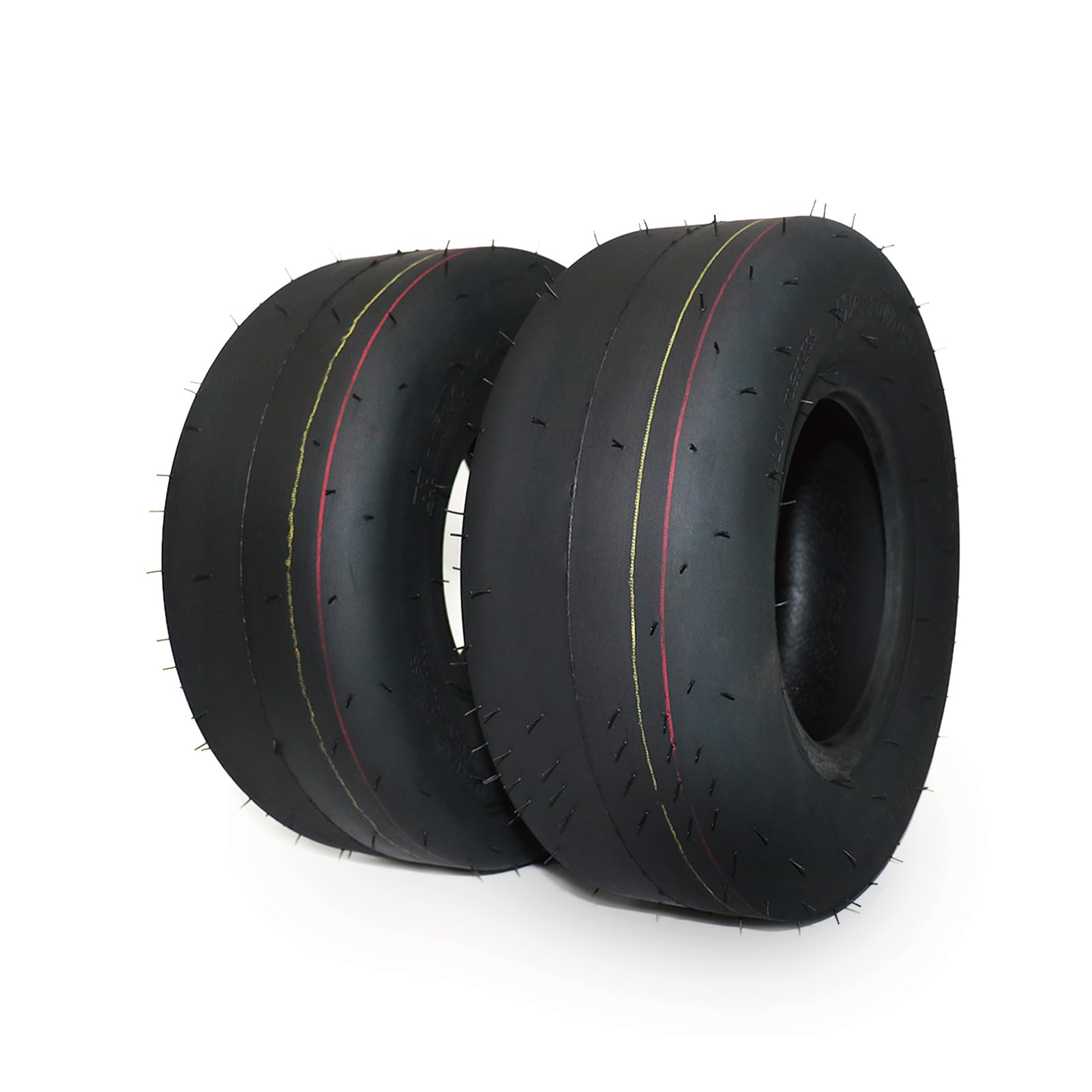 MAXROLLORS 13x5-6 tire side view shows smooth turf protection for lawns