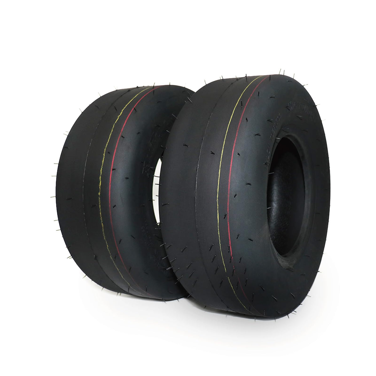 MAXROLLORS 13x5-6 tire side view shows smooth turf protection for lawns