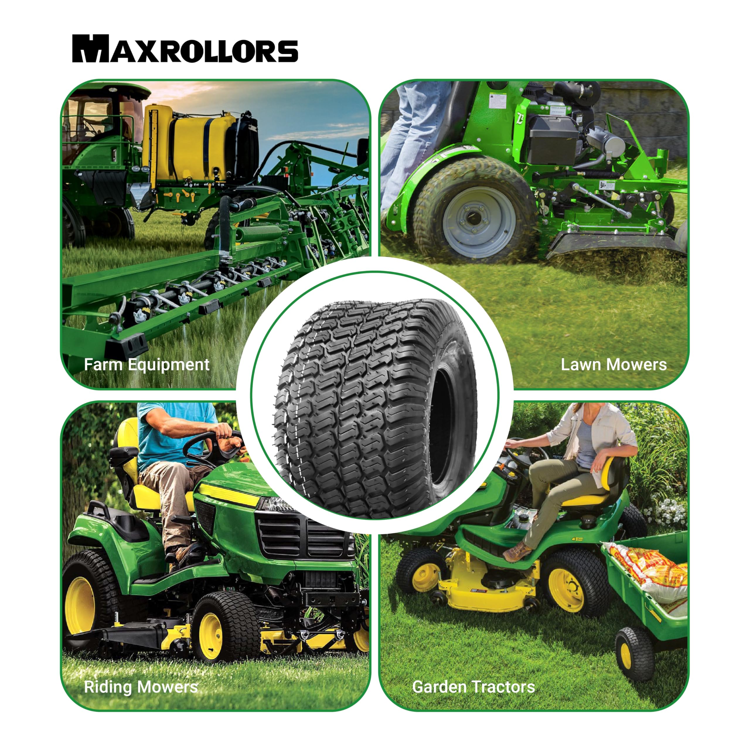  MAXROLLORS two-tire package ready for replacement on compatible mowers