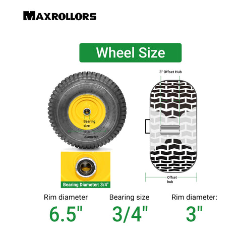 MAXROLLORS 3/4 inch bearings enable smooth rotation during mowing tasks.