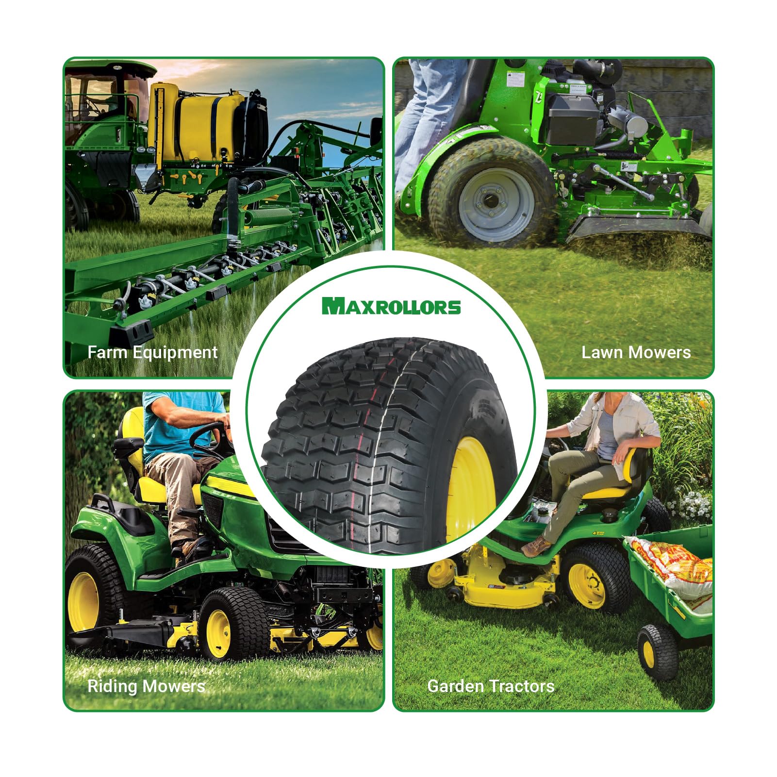 MAXROLLORS 20x8-8 tires deliver reliable traction with minimal turf damage.