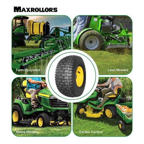 MAXROLLORS universal compatibility fits 15x6-6 NHS tires on riding mowers.
