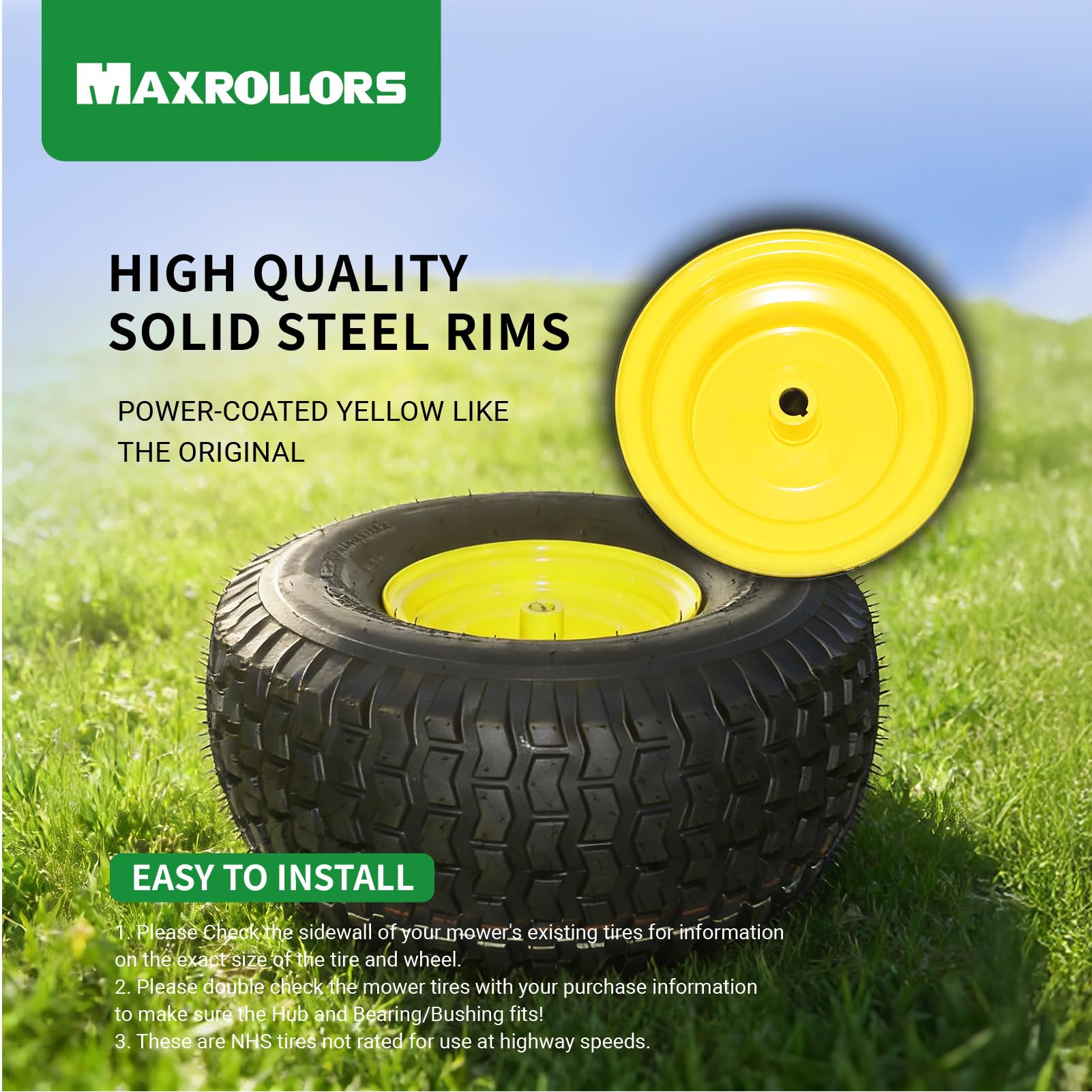 MAXROLLORS reinforced rim system helps prevent bending under heavy loads during tough tasks.