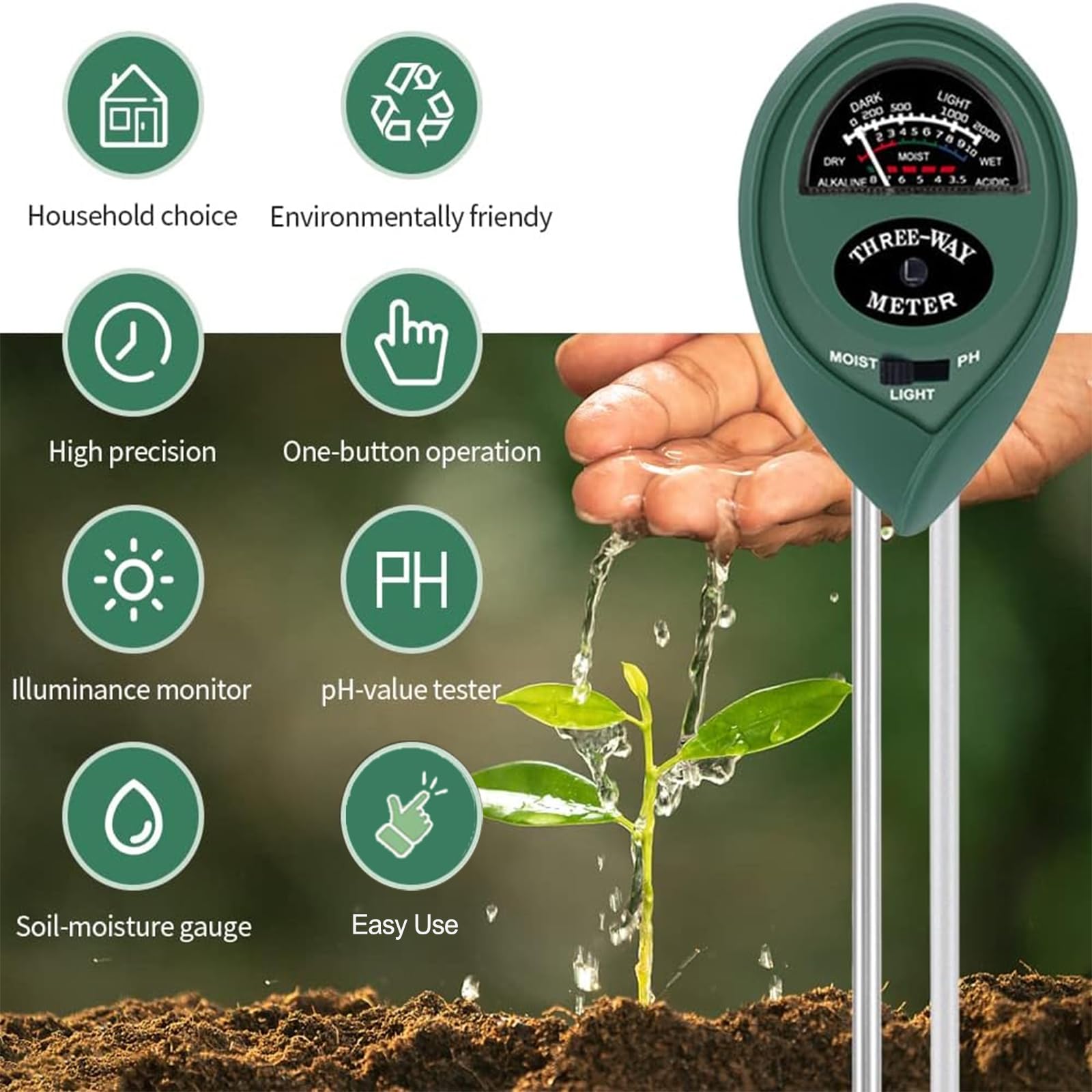 Maxsolve soil tester pH reader helps monitor soil acidity for thriving lawns.