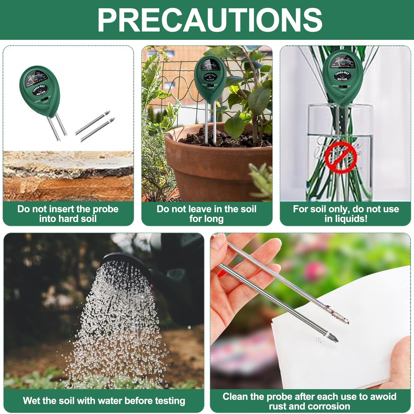 No batteries required; Maxsolve provides instant, hassle-free soil checks.