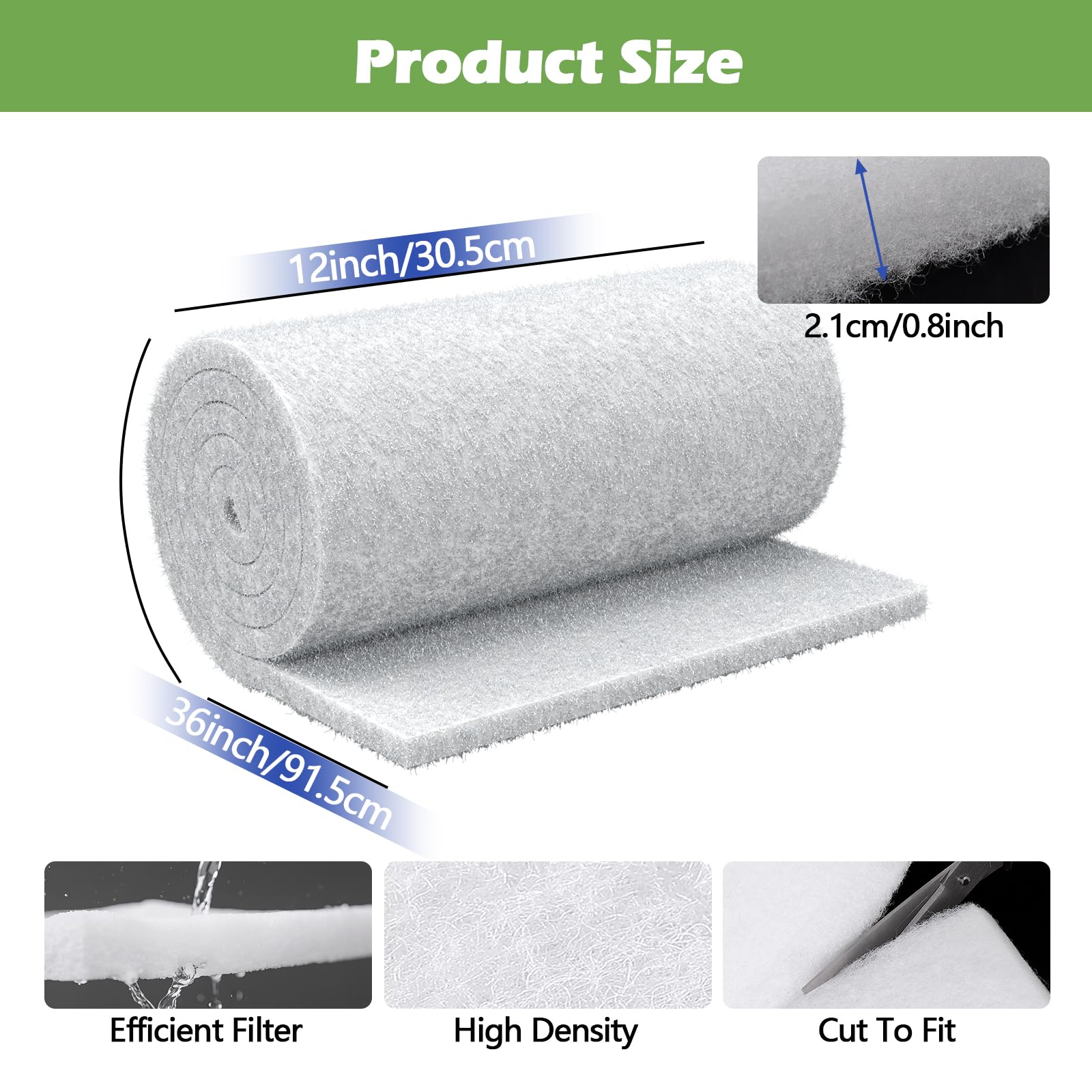 MAXTBEE Classic pond filter pad roll demonstrates cut-to-fit flexibility.