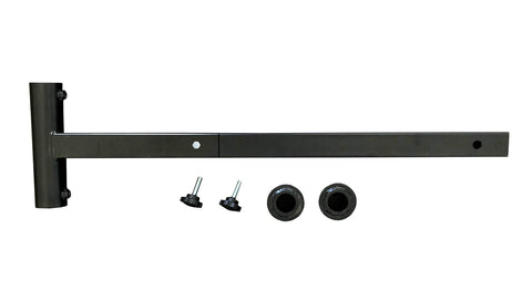 MAXXHAUL hitch umbrella holder, side view, provides stable shade for outdoor events.