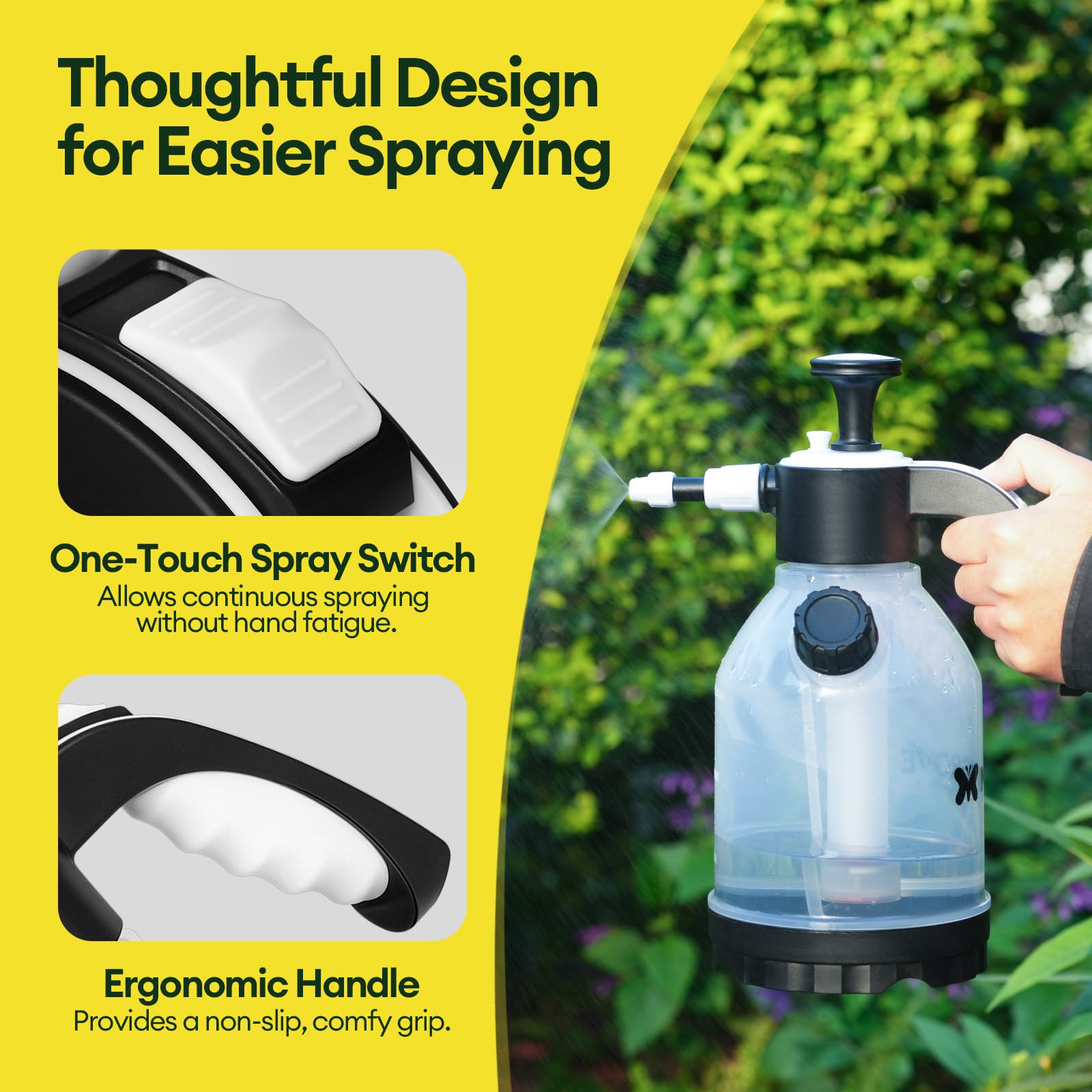 Maygrove multi-purpose sprayer supports watering, fertilizing, cleaning, and more.