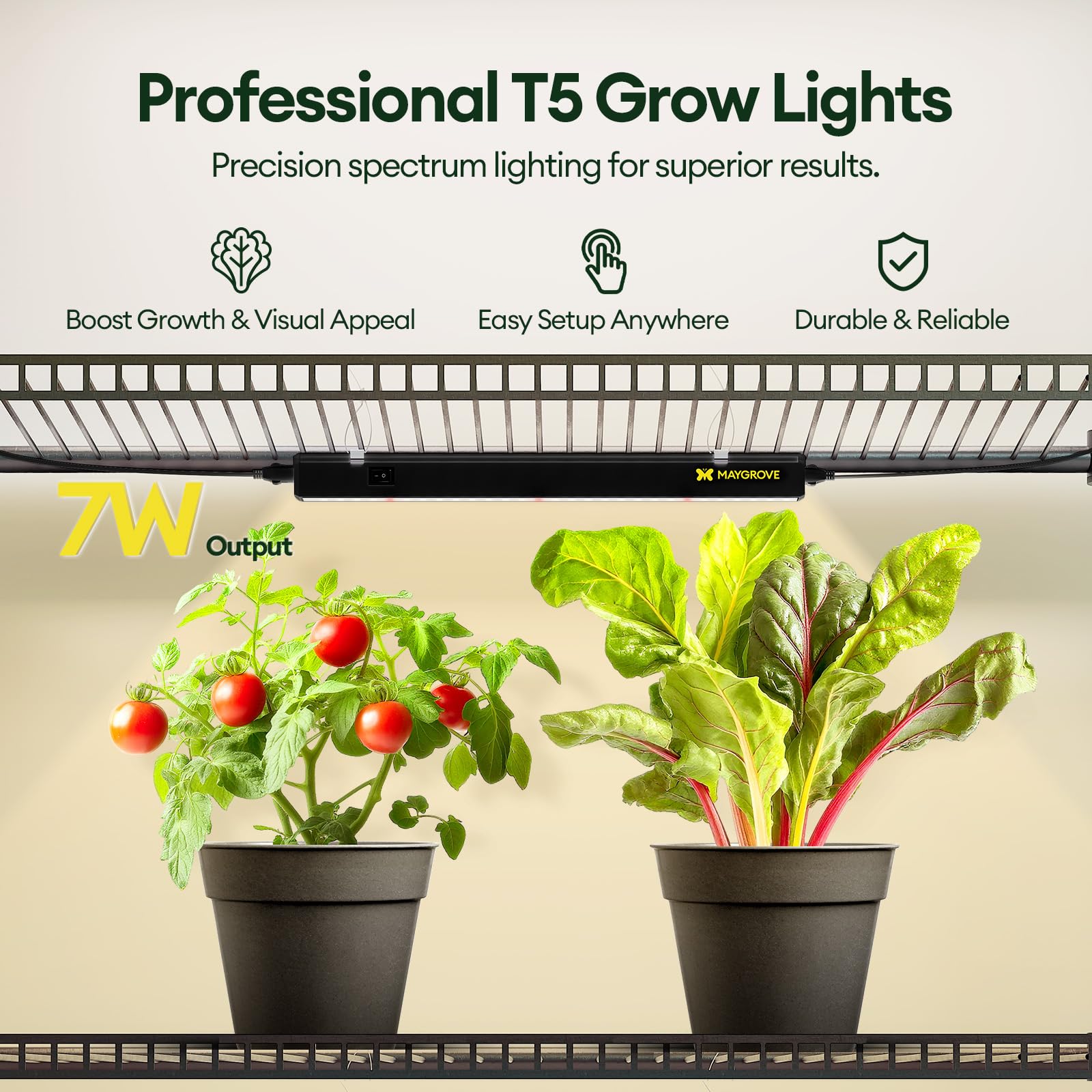 Maygrove T5 light uses 660nm red LEDs to boost flowering potential.