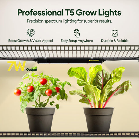 Maygrove T5 light uses 660nm red LEDs to boost flowering potential.