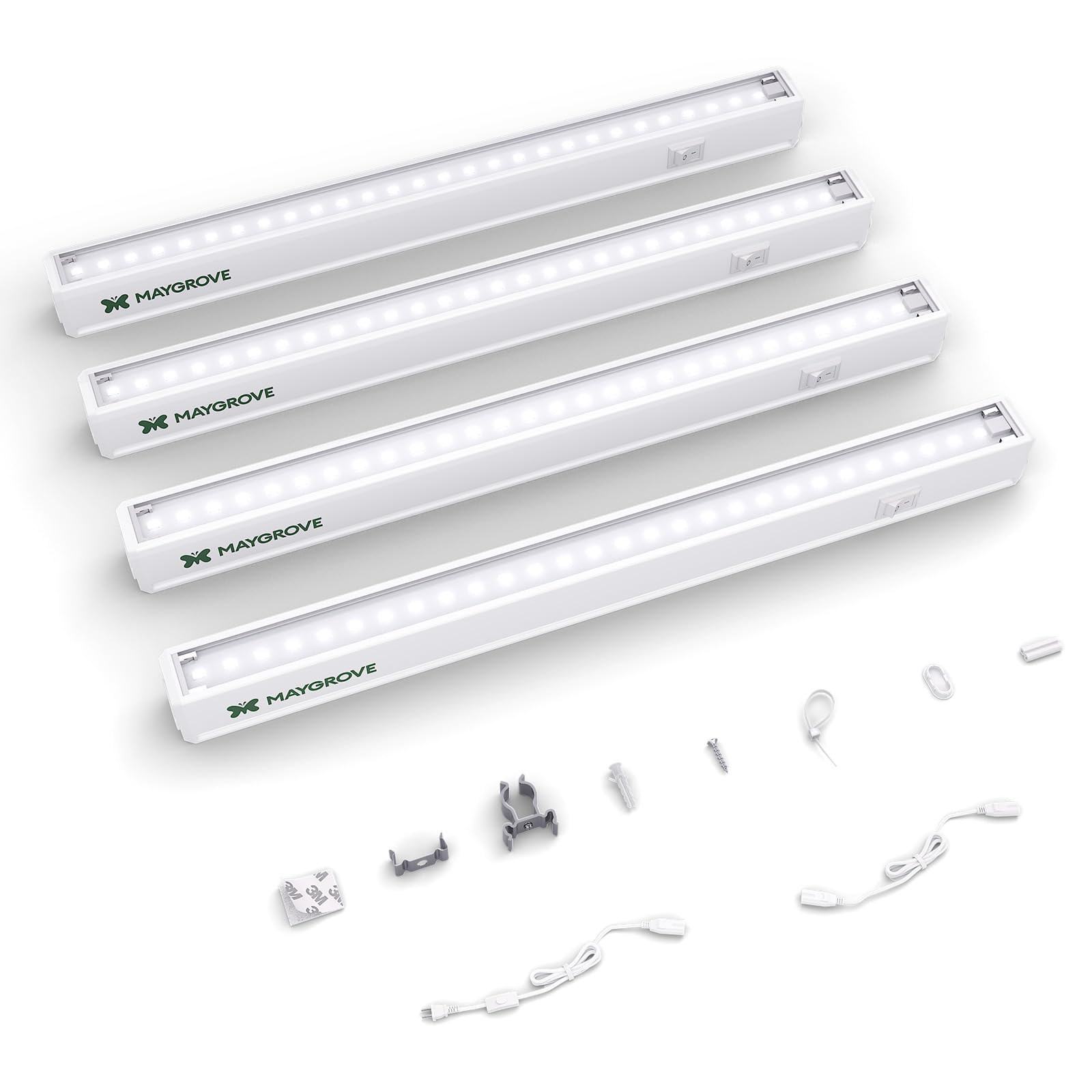 Maygrove T5 grow light strip setup illuminates seedlings with sun-like spectrum for even growth.