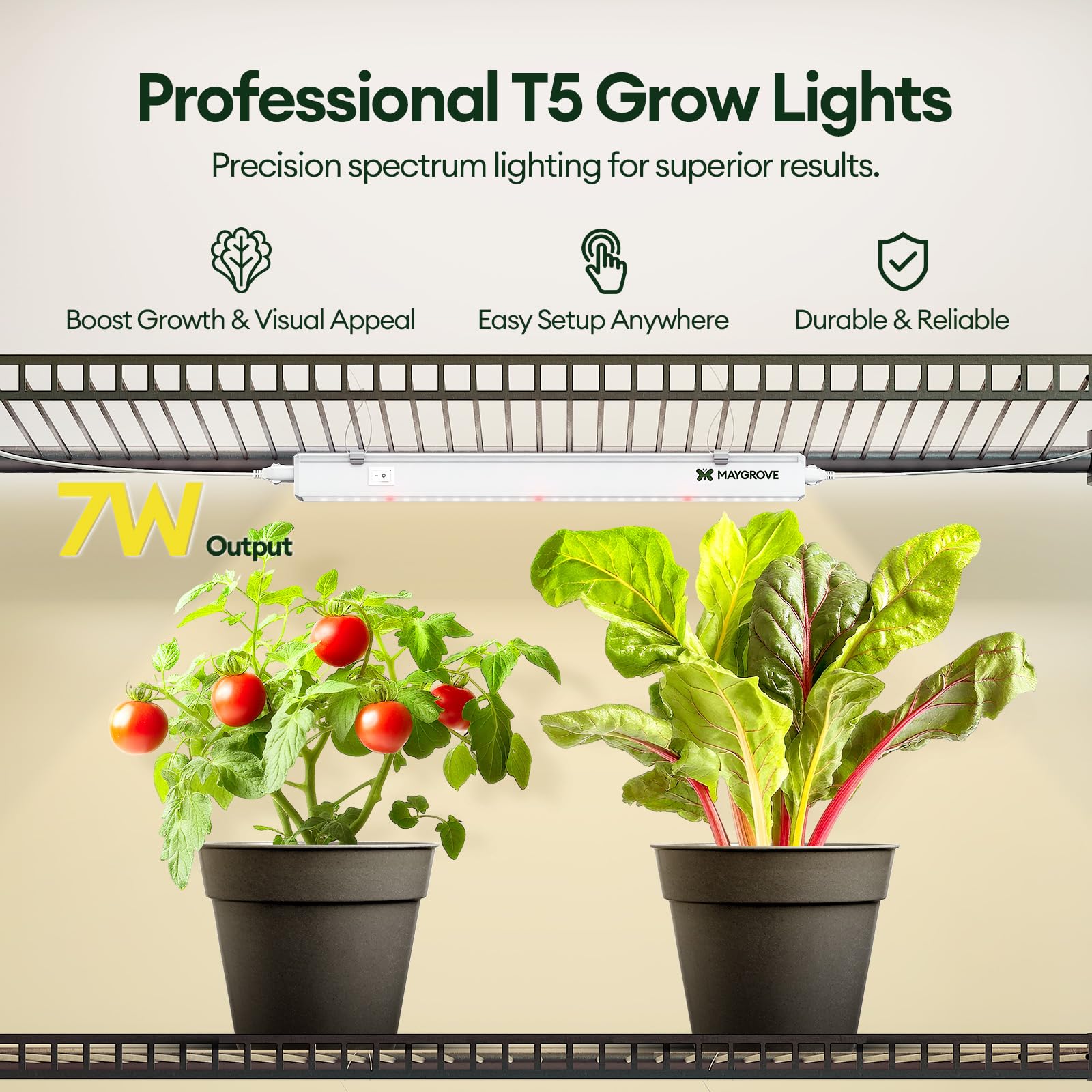 Maygrove T5 four-pack LED strip delivering even indoor garden lighting