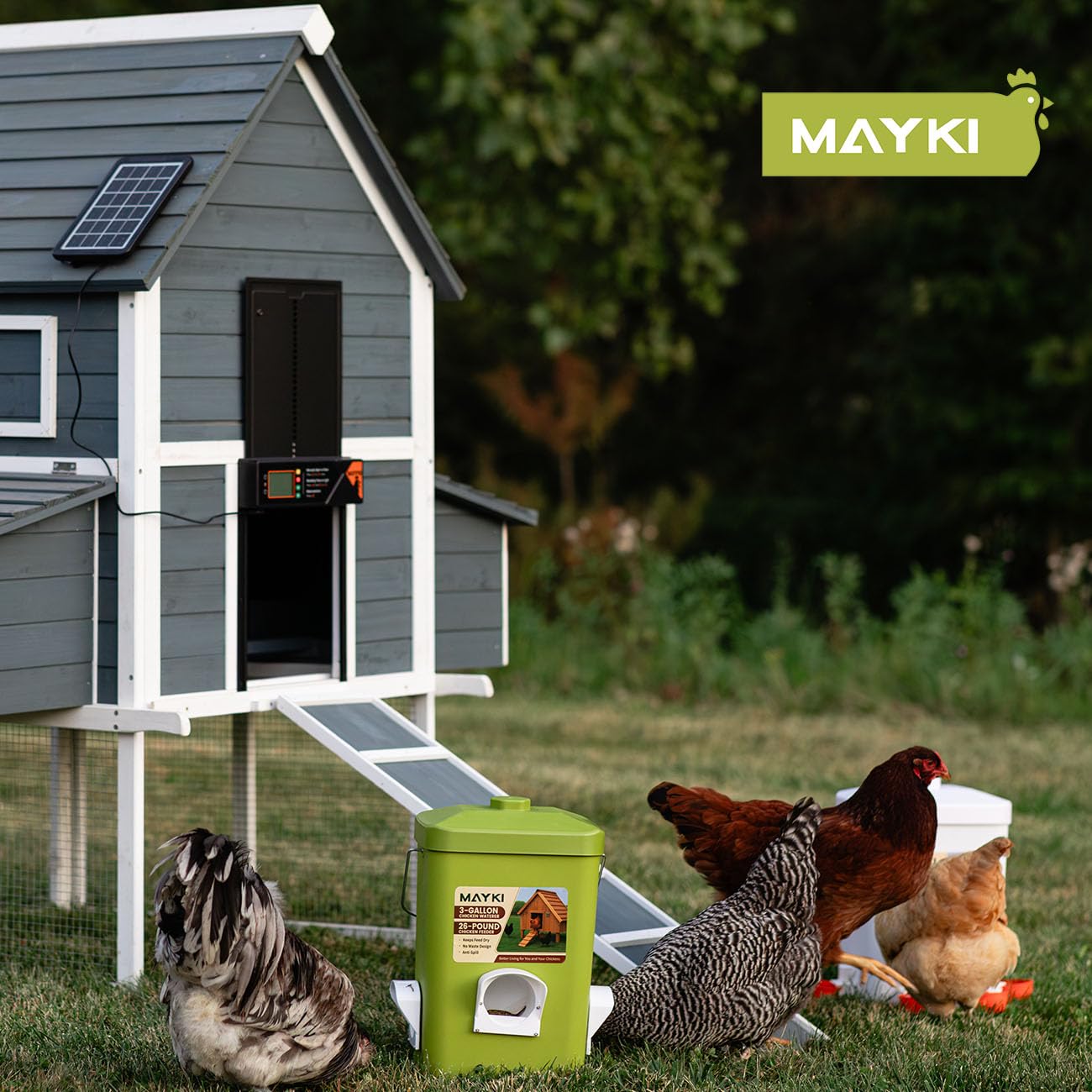MAYKI anti-perch cone to minimize waste and keep feed tidy