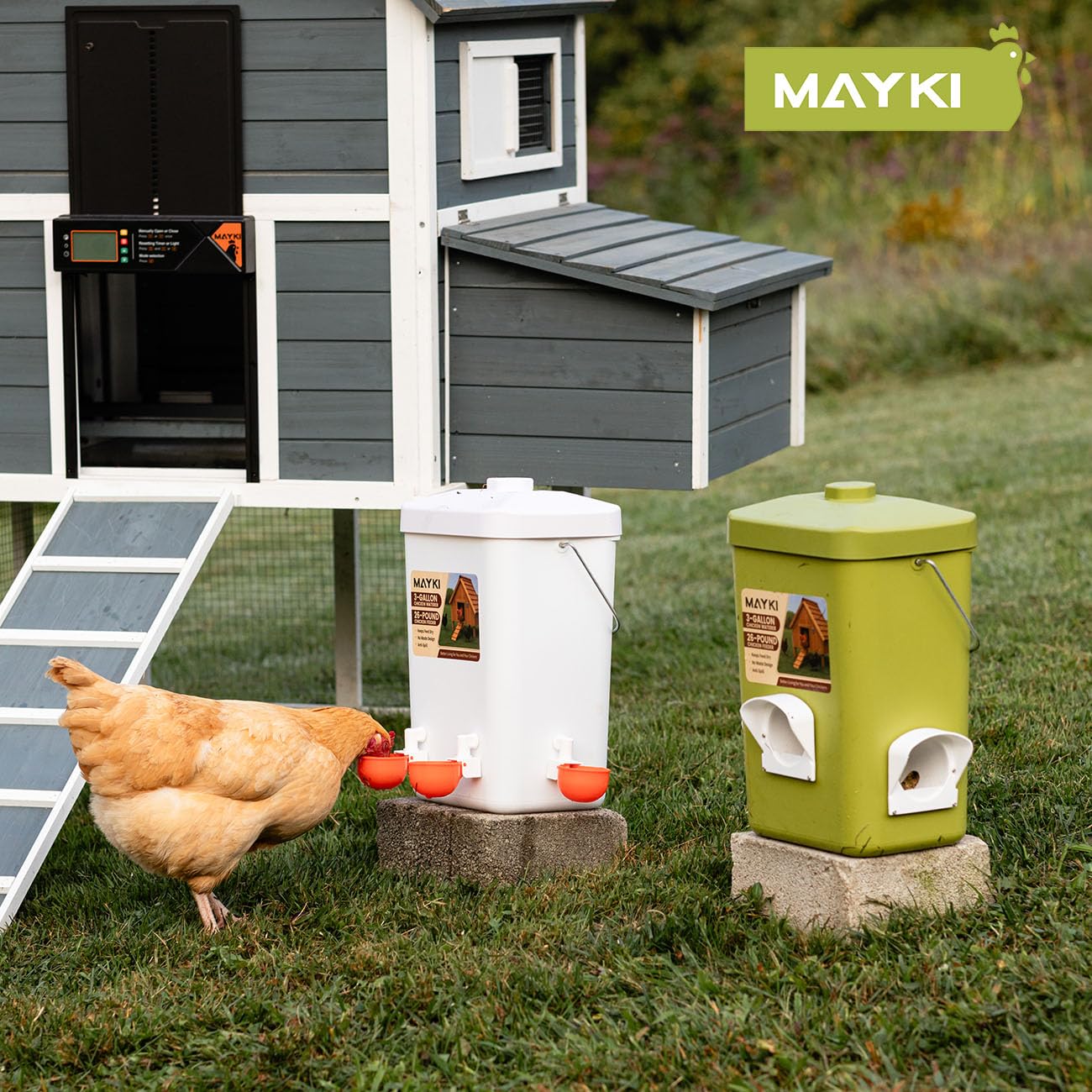 MAYKI outdoor coop use with hanging option for flexible placement