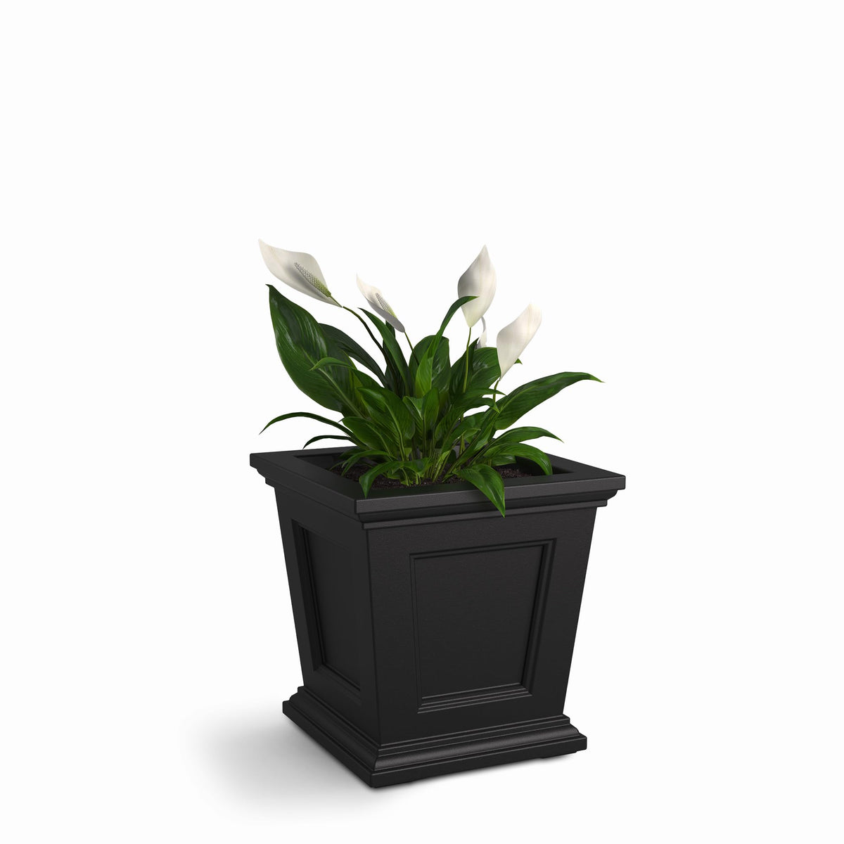 Mayne Fairfield 16-Inch Square Planter with self-watering system for steady moisture and healthier plants
