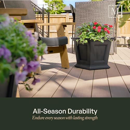 Mayne Fairfield planter made of UV fade resistant polyethylene maintaining vivid color