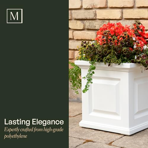Mayne Nantucket double-wall planter provides stability and insulation against outdoor temperature changes.