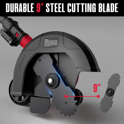 Mayoki 180-degree handle improves control for straighter edge lines.