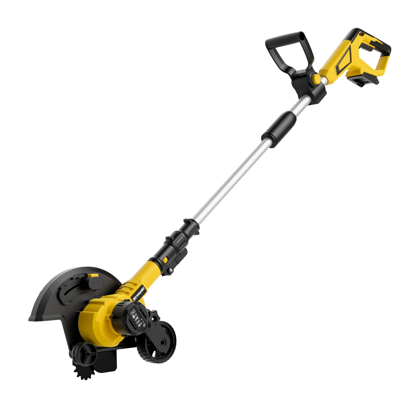 Mayoki brushless lawn edger with a 9-inch blade for clean, precise edging along sidewalks.