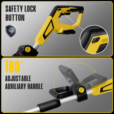 Mayoki edger uses smart battery protection to extend tool life.