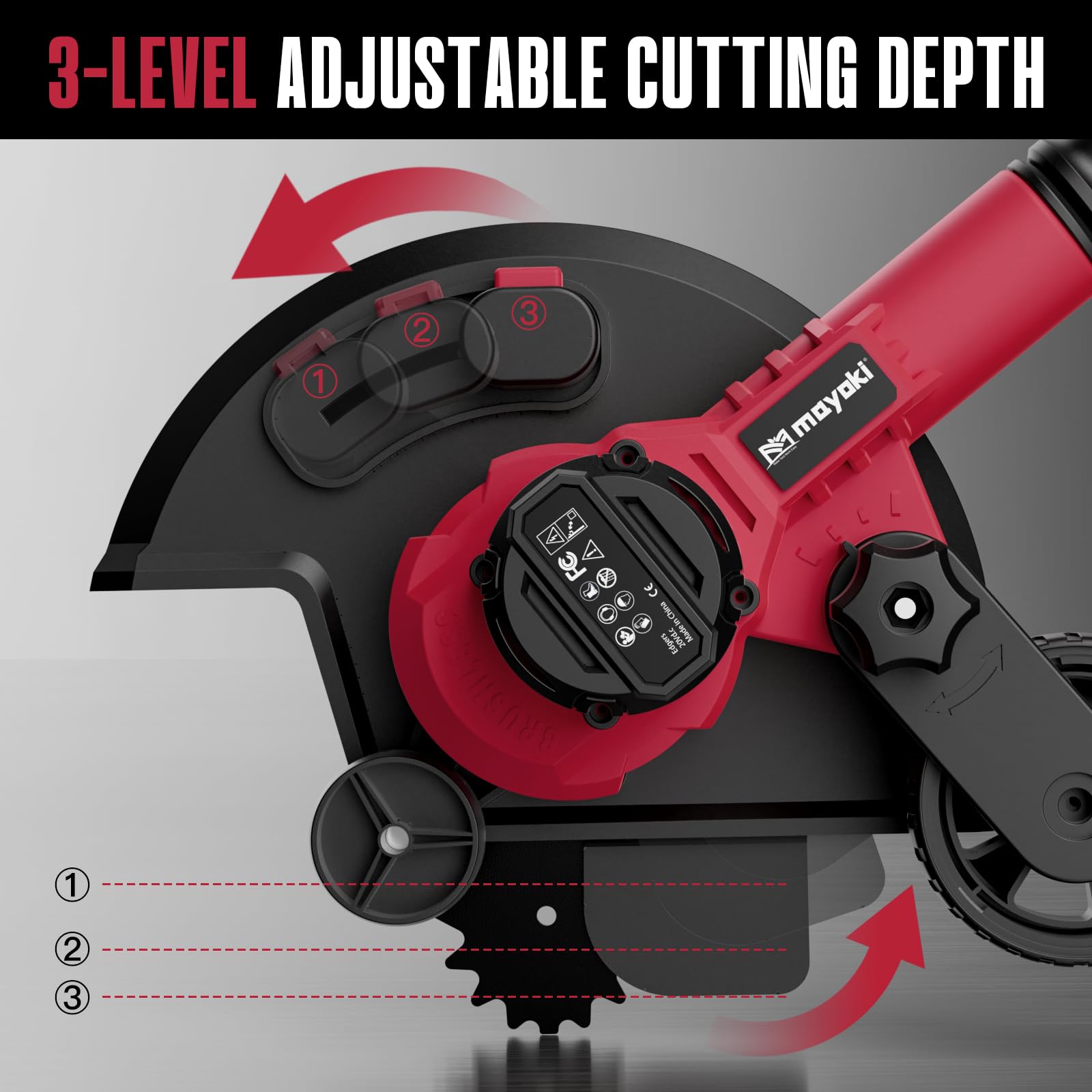 Mayoki rear guide wheel helps maintain even edging results.