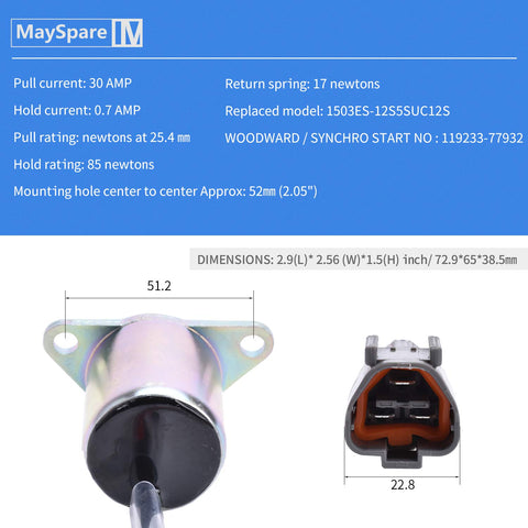 MaySpare solenoid spring-return emphasizes strong return action for quick reset