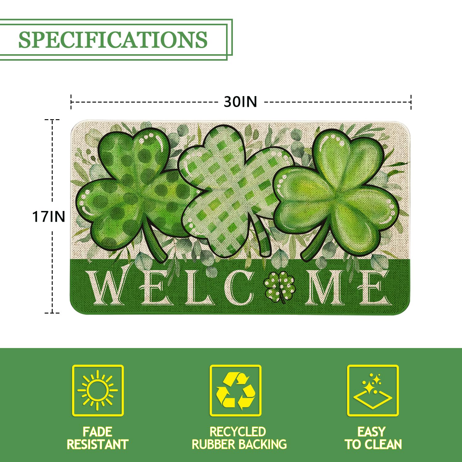 Maytycroo non-slip front-door mat with absorbent surface for moisture and dirt.